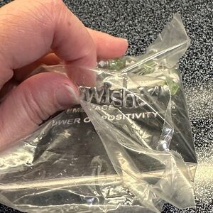 NWT Alex and Ani Silver and Green Wishes Beaded Bracelet